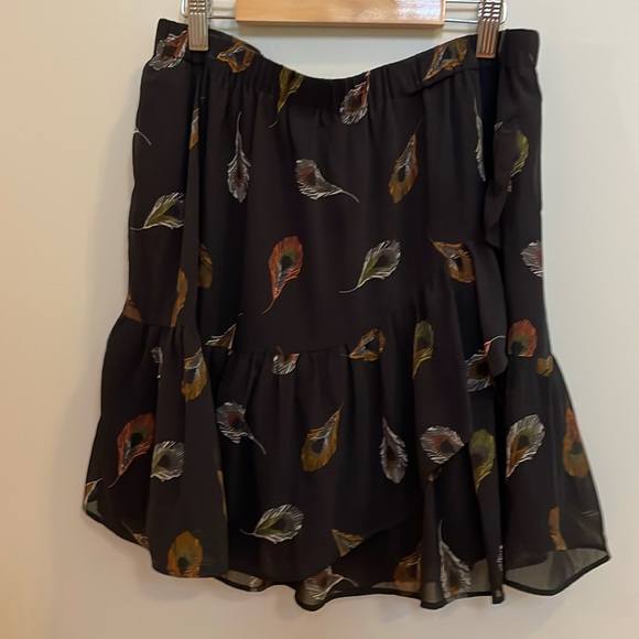 Madewell peacock feather printed mini skirt size M - Picture 1 of 3